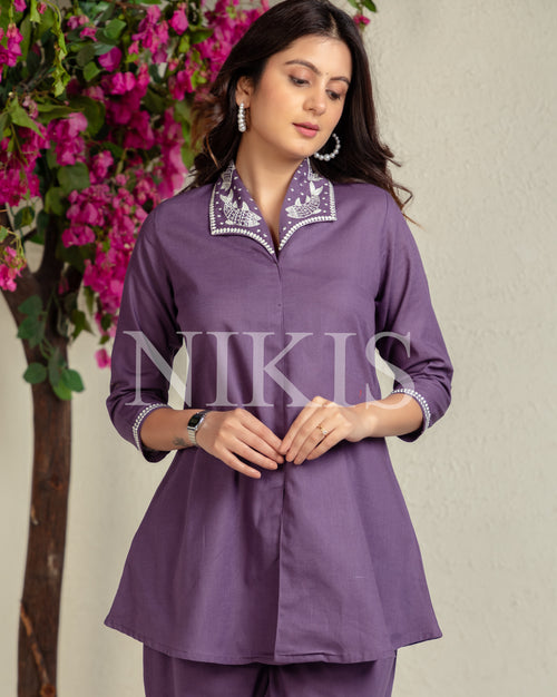 NIKIS | Cotton Co-ord Set | Viola Purple