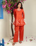 NIKIS | Cotton Co-ord Set | Shocking Orange