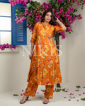 NIKIS | Viscose Kurta Set | Mango Orange
