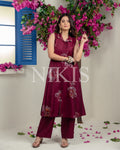 NIKIS | Viscose Kurta Set | Deep Plum