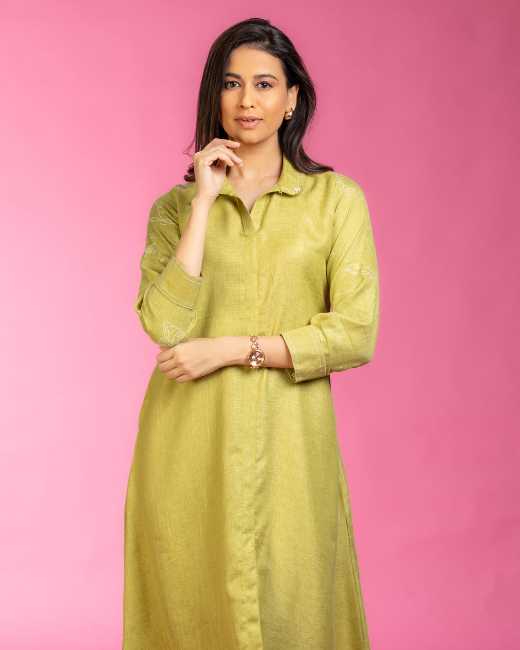 NIKIS | Linen Cotton Co-ord Set | Mehandi