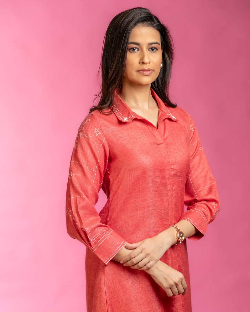 NIKIS | Linen Cotton Co-ord Set | Salmon Pink