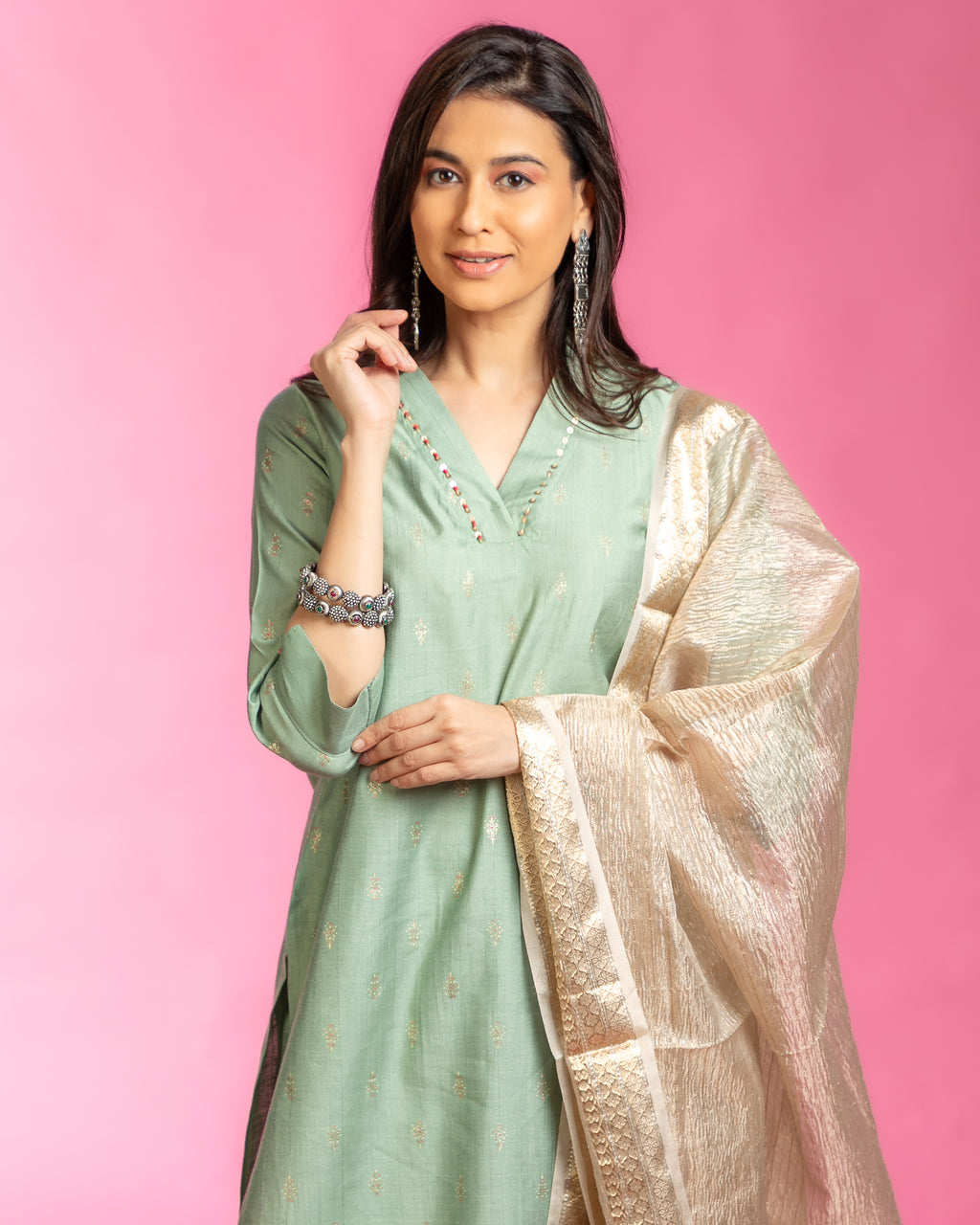 NIKIS | Viscose Suit Set | Green Mist