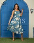 NIKIS | Cotton Dress | Marble Blue