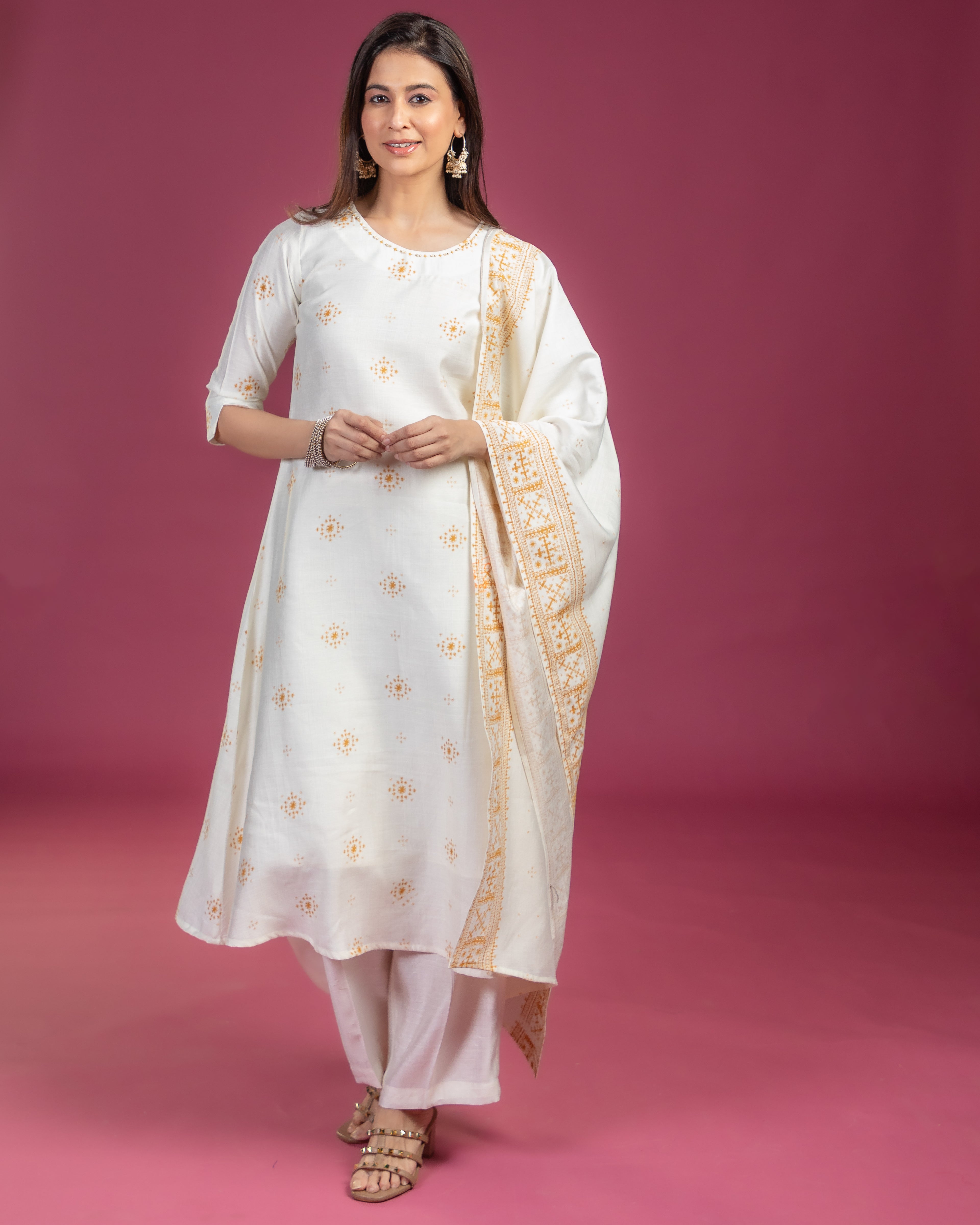 NIKIS | Viscose Suit Set | Seashell White