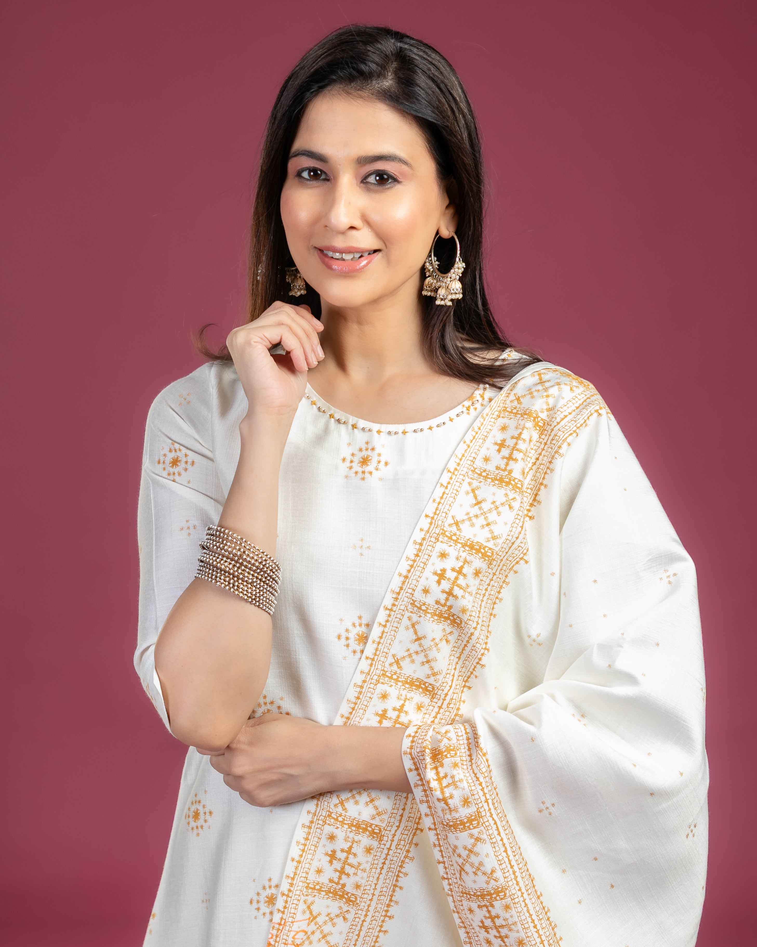 NIKIS | Viscose Suit Set | Seashell White