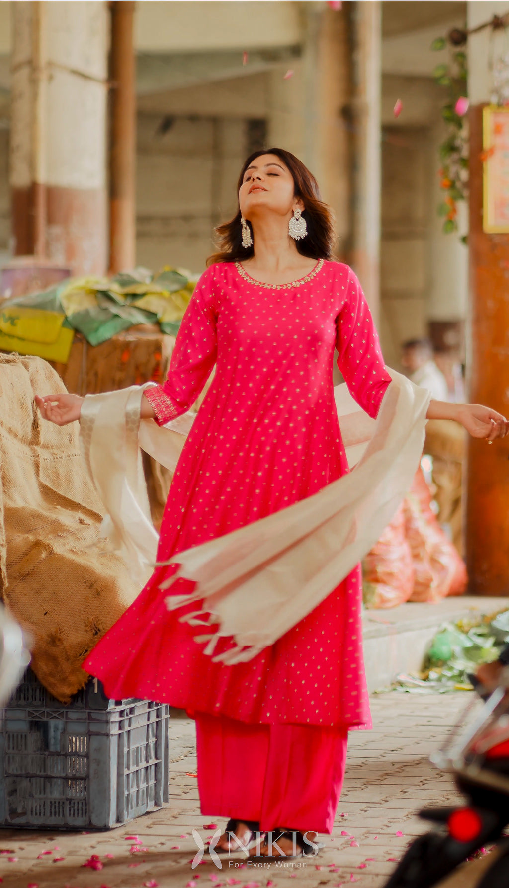 NIKIS | Viscose Suit Set | Cherry Pink