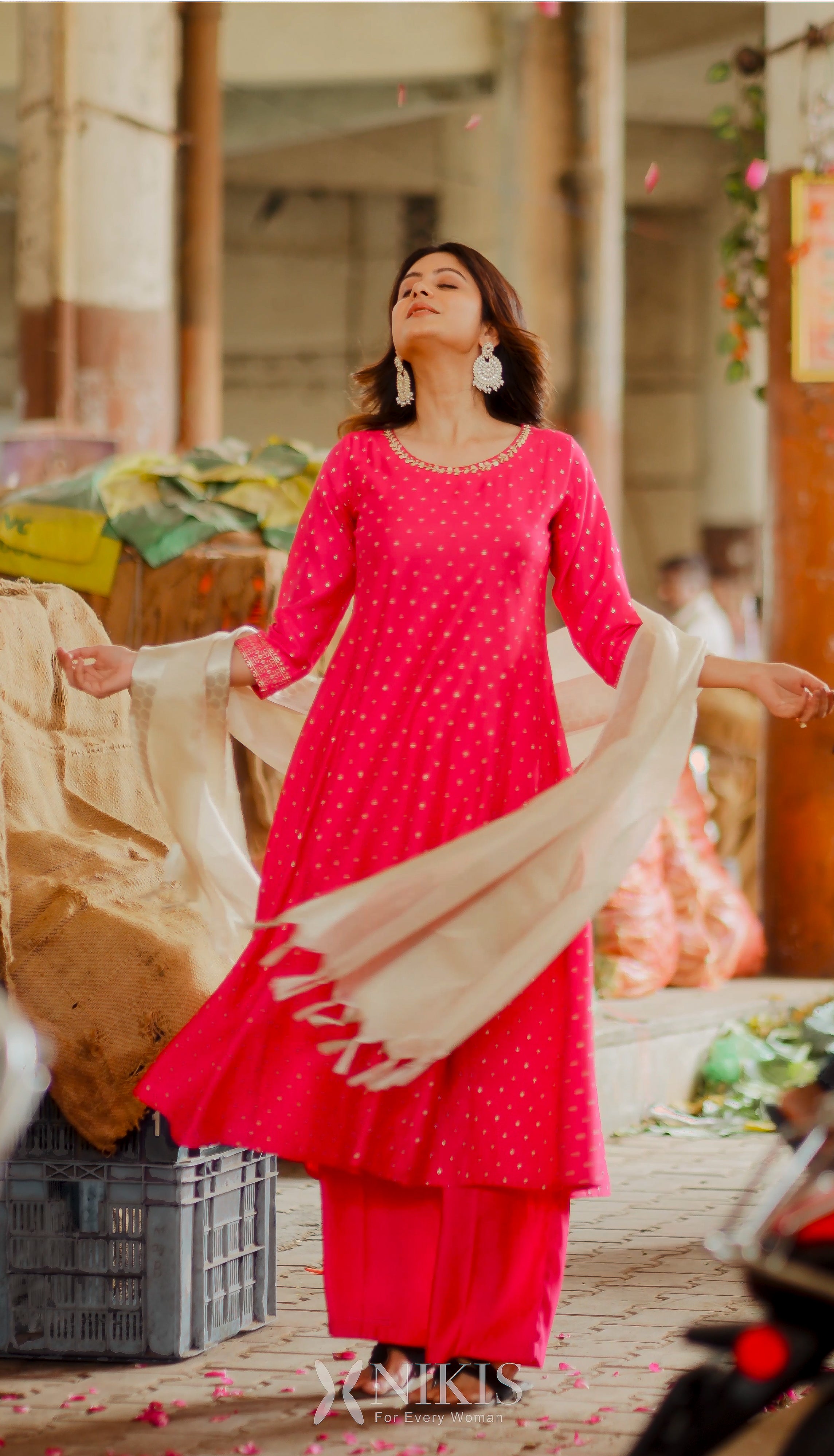 NIKIS | Viscose Suit Set | Cherry Pink