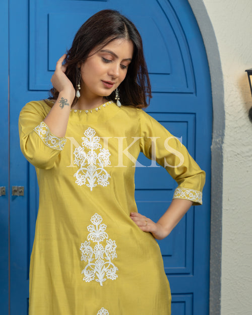 NIKIS | Chanderi Suit Set | Daffodil Yellow