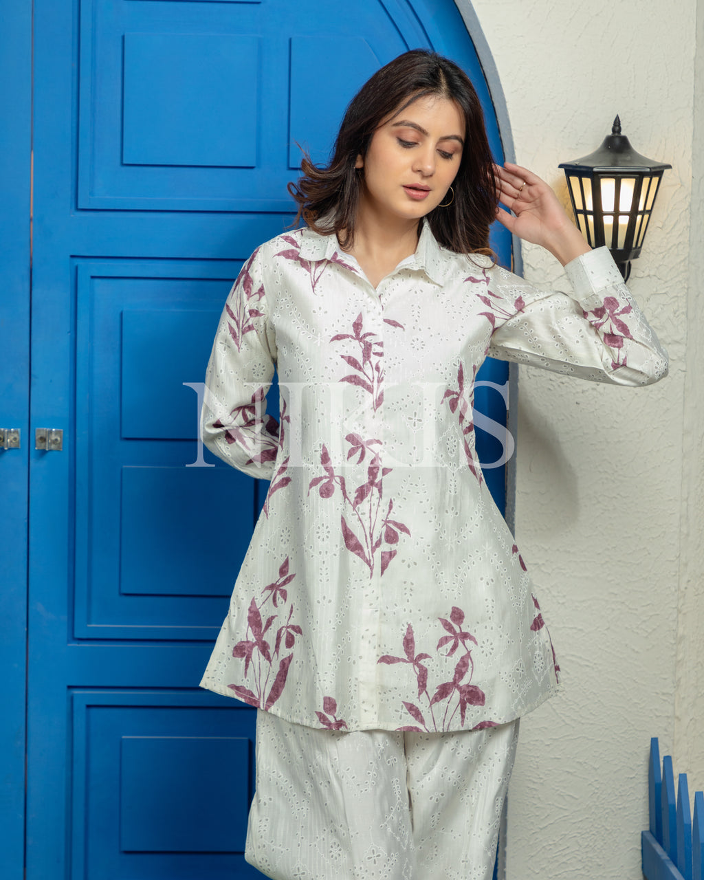 NIKIS | Viscose Co-ord Set | Pearl White