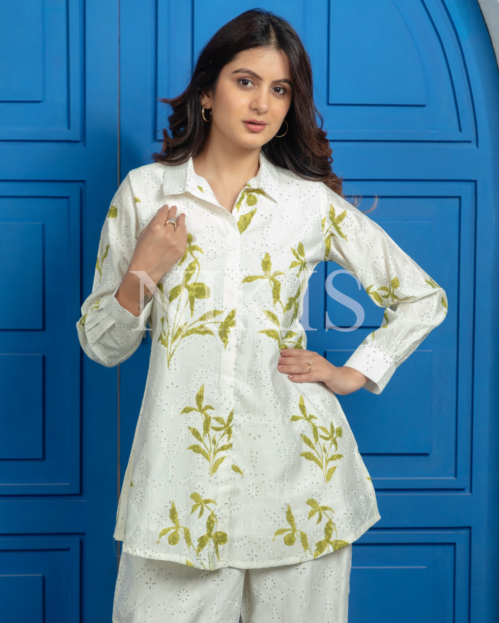 NIKIS | Viscose Co-ord Set | Pearl White