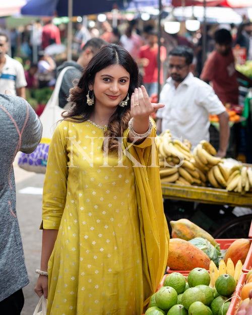 NIKIS | Chanderi Suit Set | Mustard