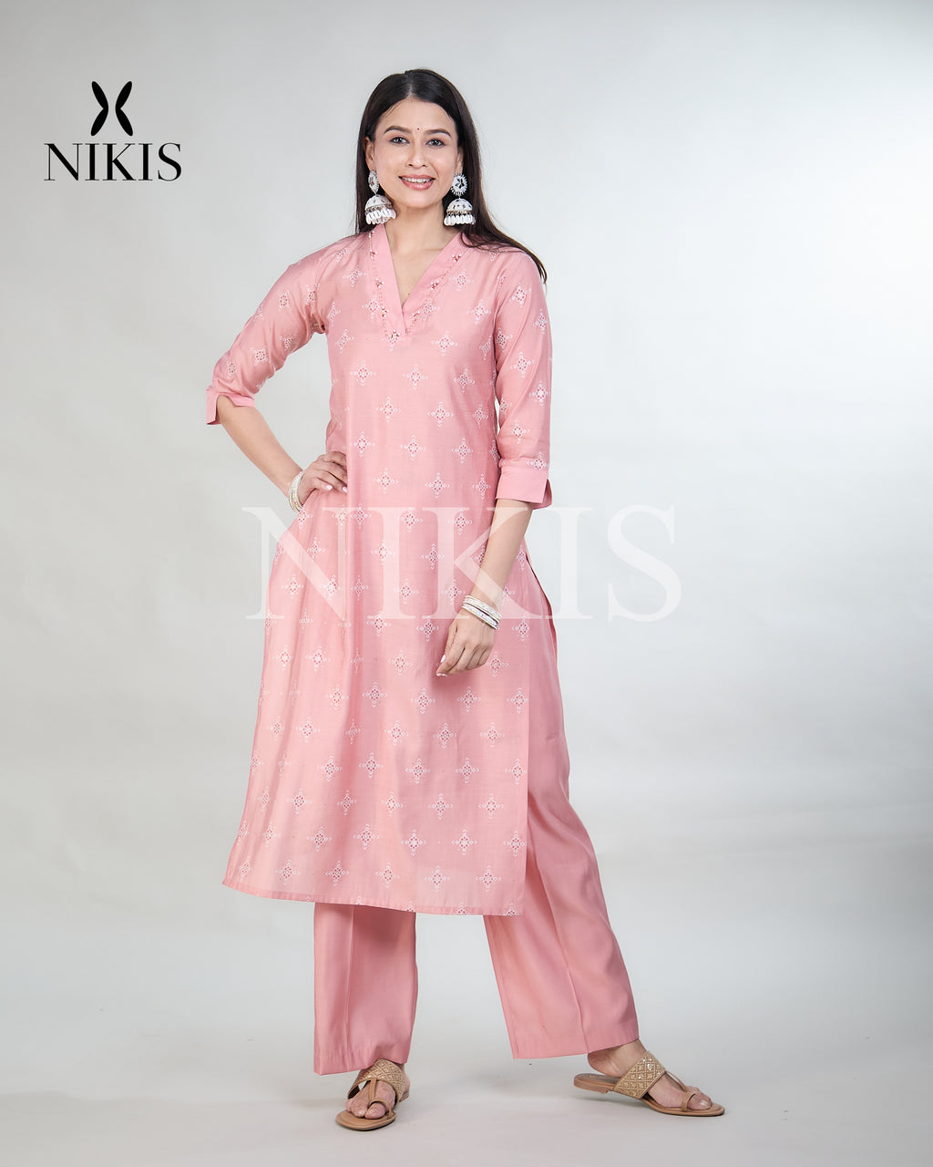NIKIS | Viscose Kurta Set | Cherry Blossom Pink