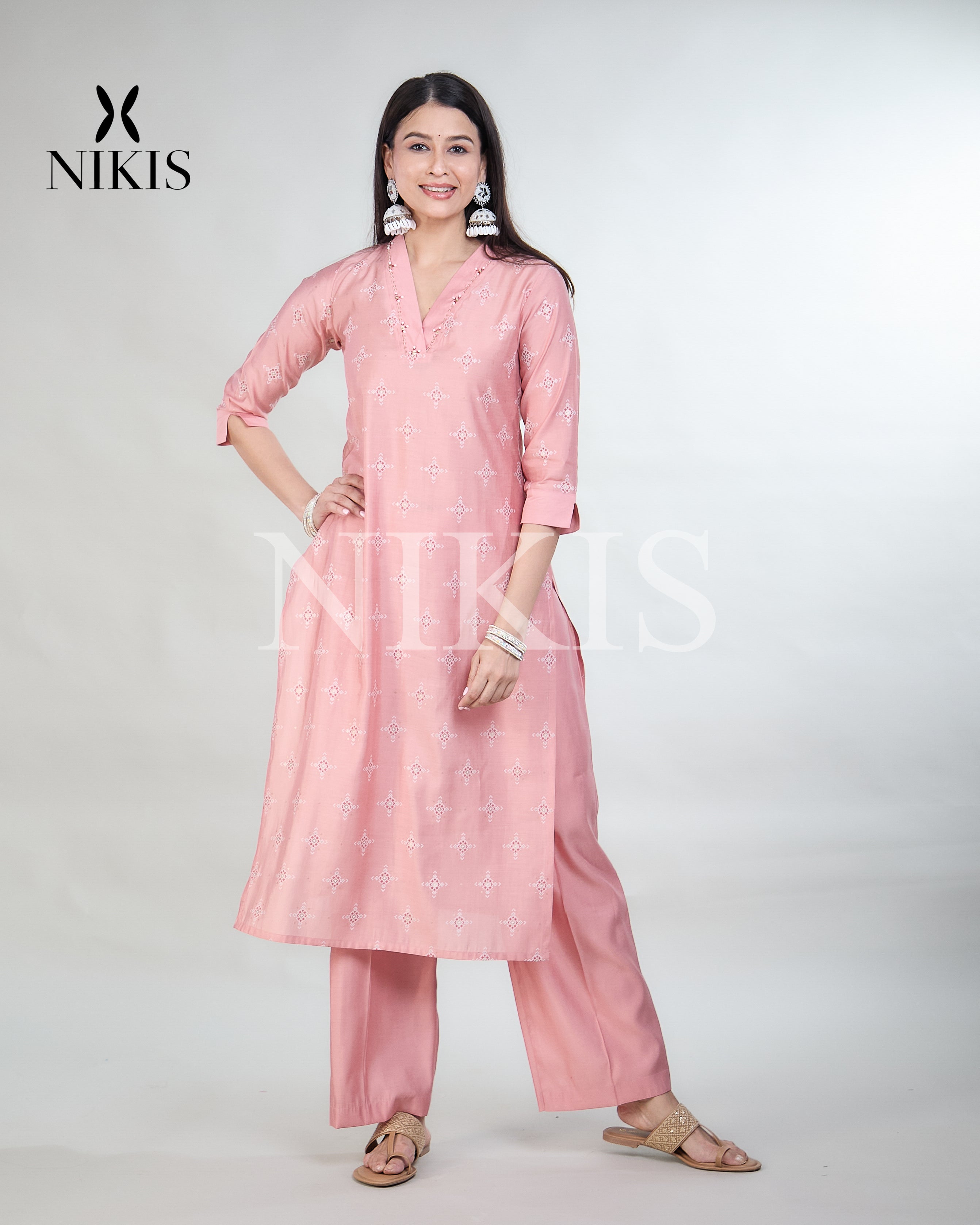 NIKIS | Viscose Kurta Set | Cherry Blossom Pink