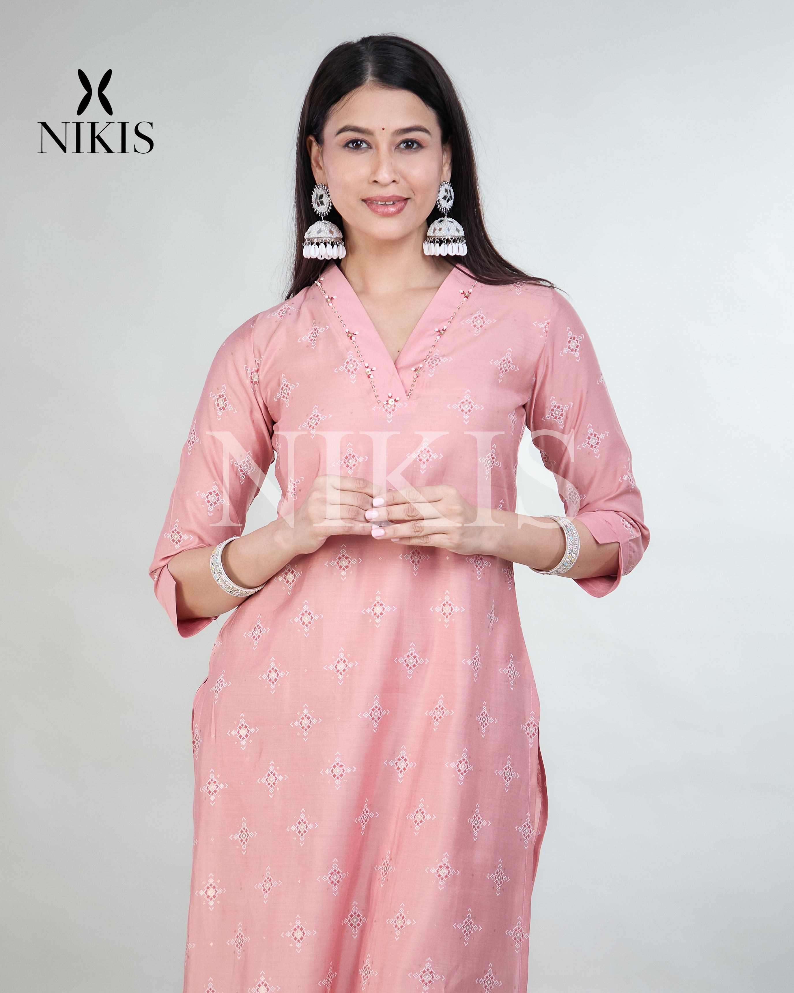 NIKIS | Viscose Kurta Set | Cherry Blossom Pink