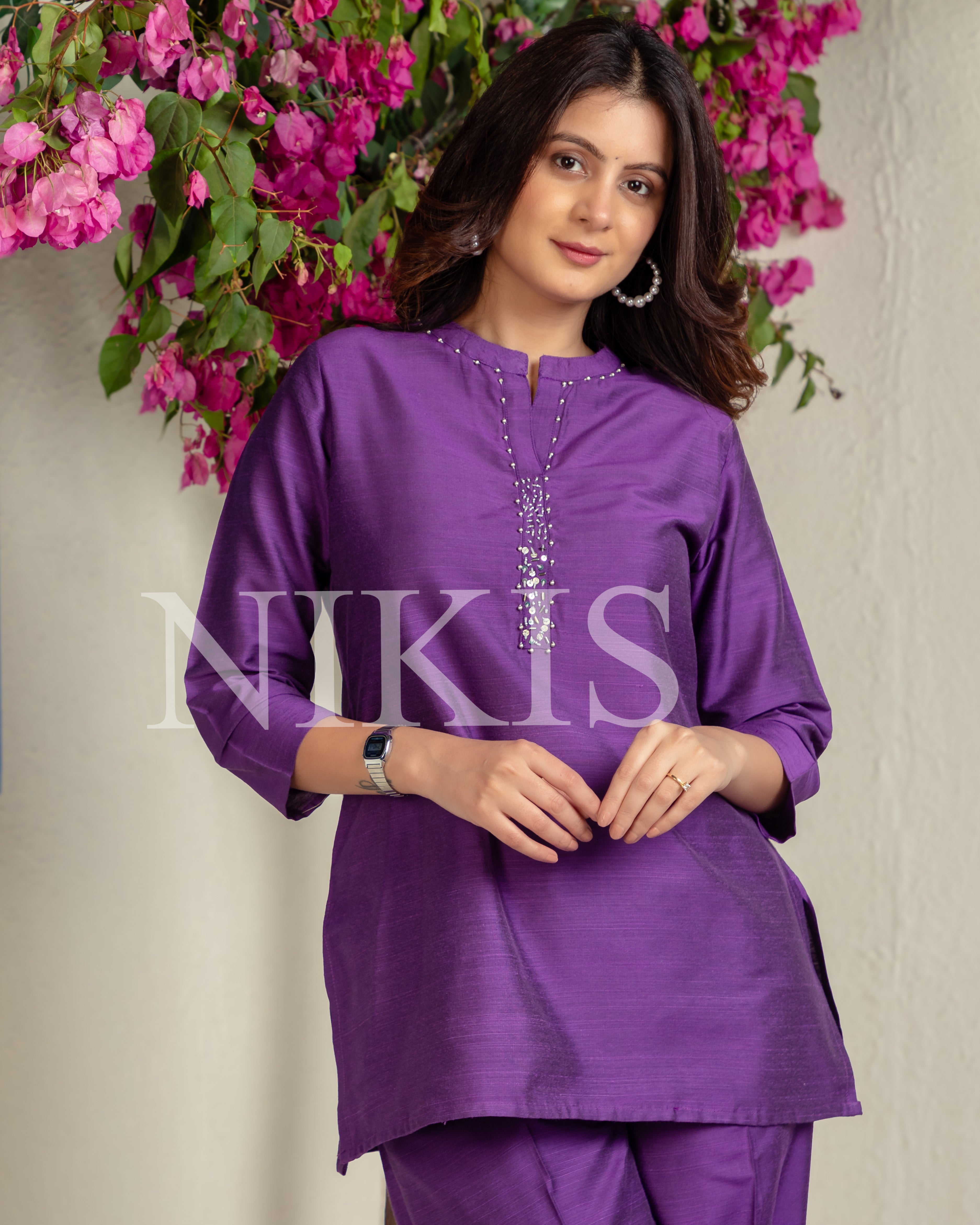 NIKIS | Silk Co-ord Set | Purple Jam