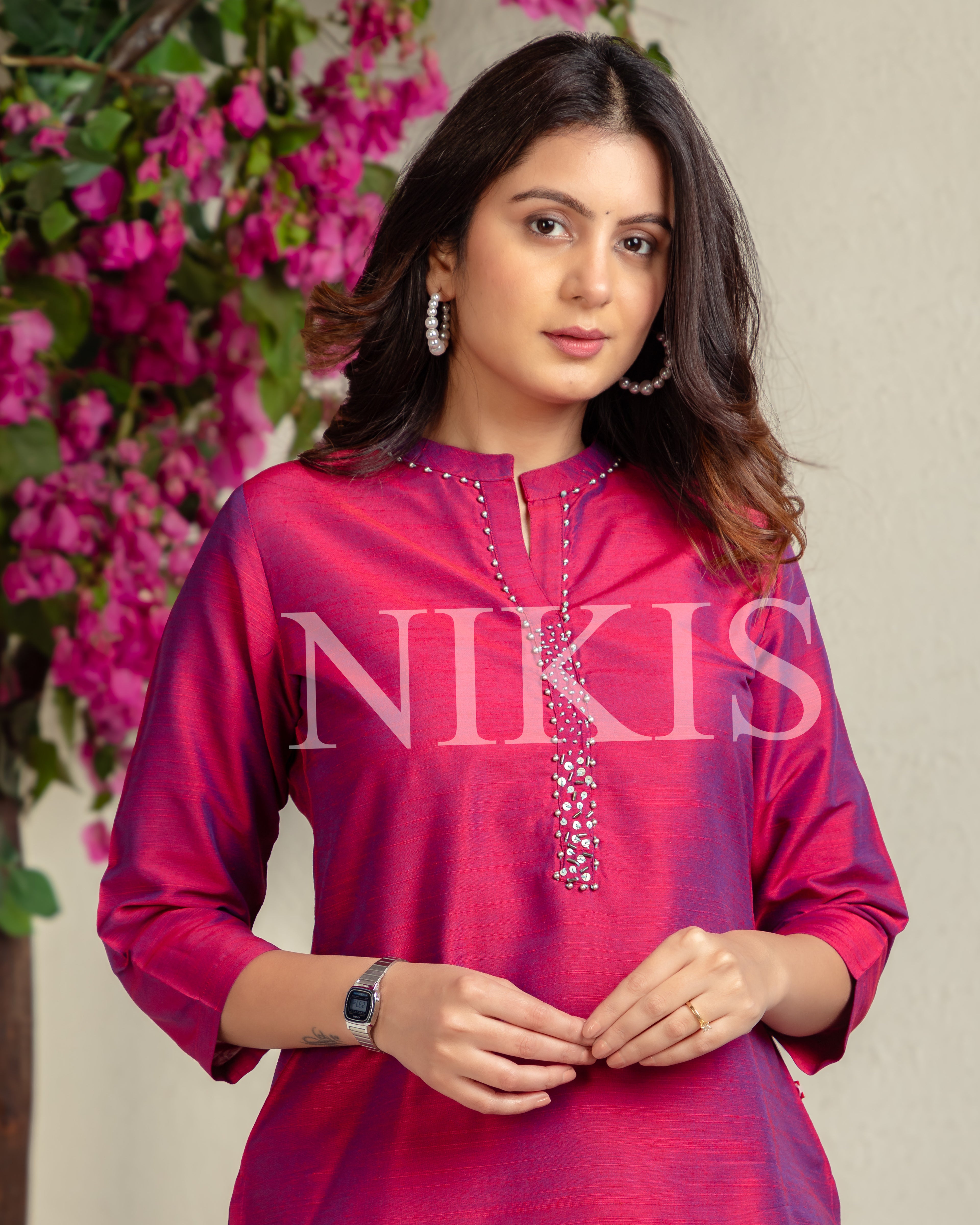 NIKIS | Silk Co-ord Set | Cranberry