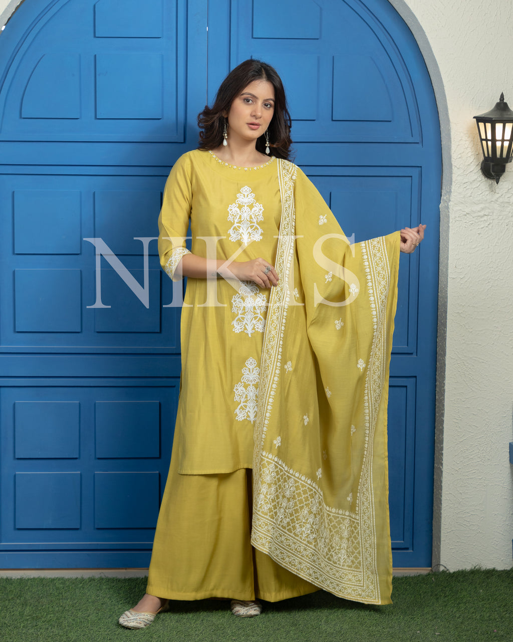 NIKIS | Chanderi Suit Set | Daffodil Yellow
